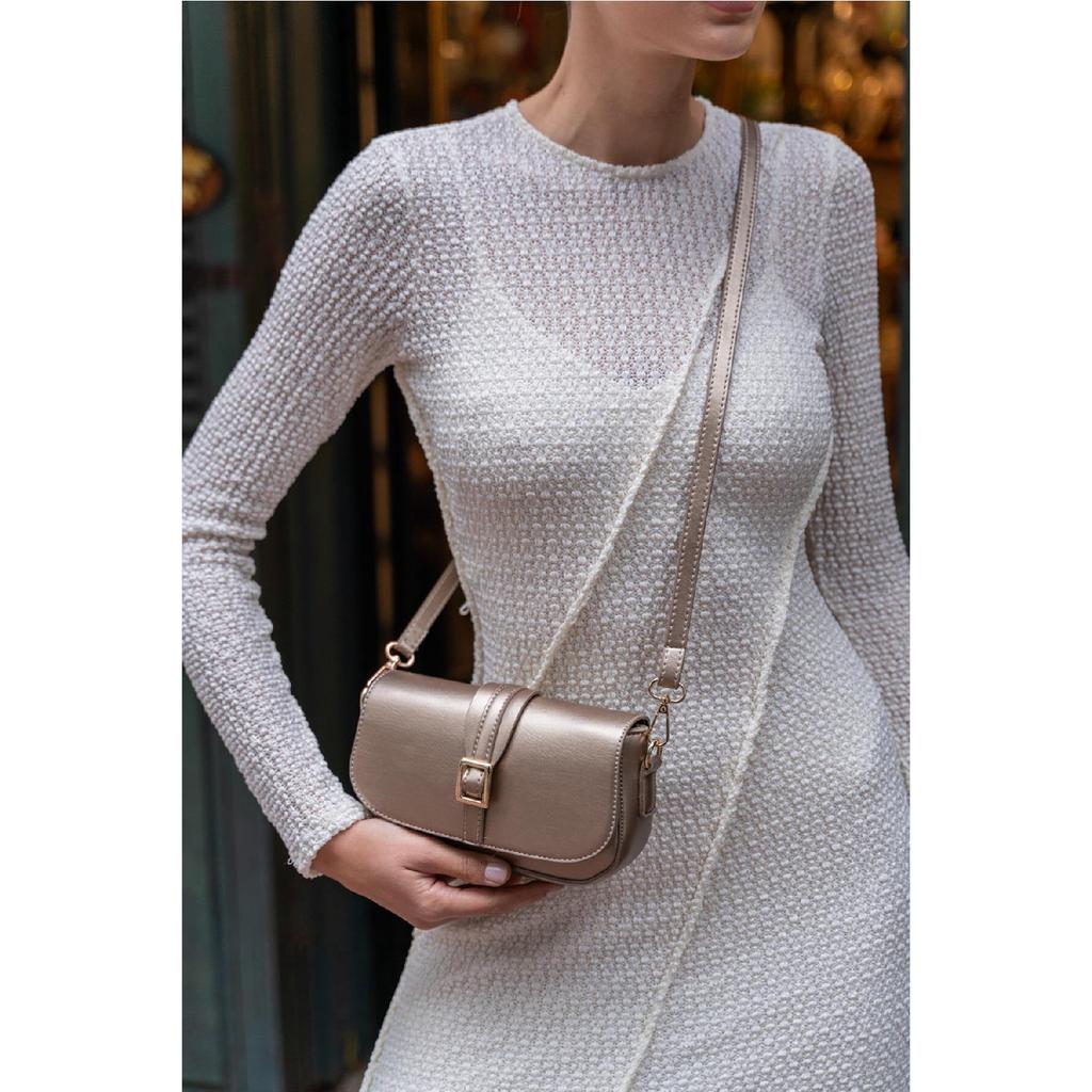 Black Women's Buckle Crossbody Bag