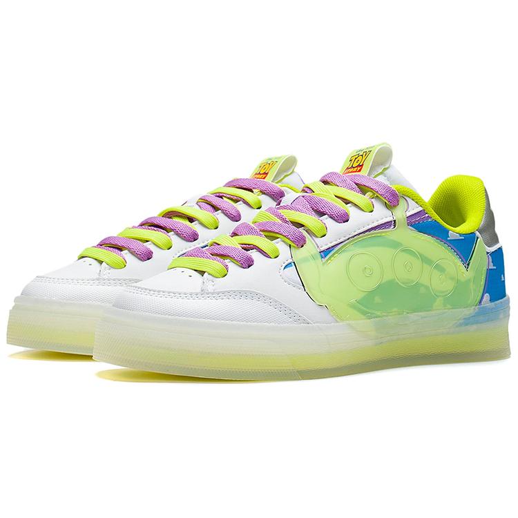 Disney x Li Ning Wave 180 Низкие Скейтбордические Кроссовки Женские Бело-Желтые Инопланетная Специальная Серия AECS034-1