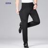 Romon Men's Lightweight Four-Way Stretch Straight-Leg Business Casual Trousers