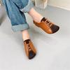 Johnature Retro Handmade Genuine Leather Comfortable Super Toe Soft Sole Casual Women's Flat Shoes
