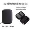 Shockproof Protective Cover for 2.5" WD, Toshiba, Samsung Mobile Hard Drives - Solid Black Storage Bag