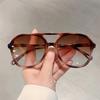 Vintage Double Bridge Sunglasses  New Chic Multicolor Gradient Pilot Shades Fashion Brand Design Mirror Dark Glasses
