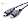 Type-C to Type-C&Micro 5P Female 2 Male Y Splitter Charging Extension Cable