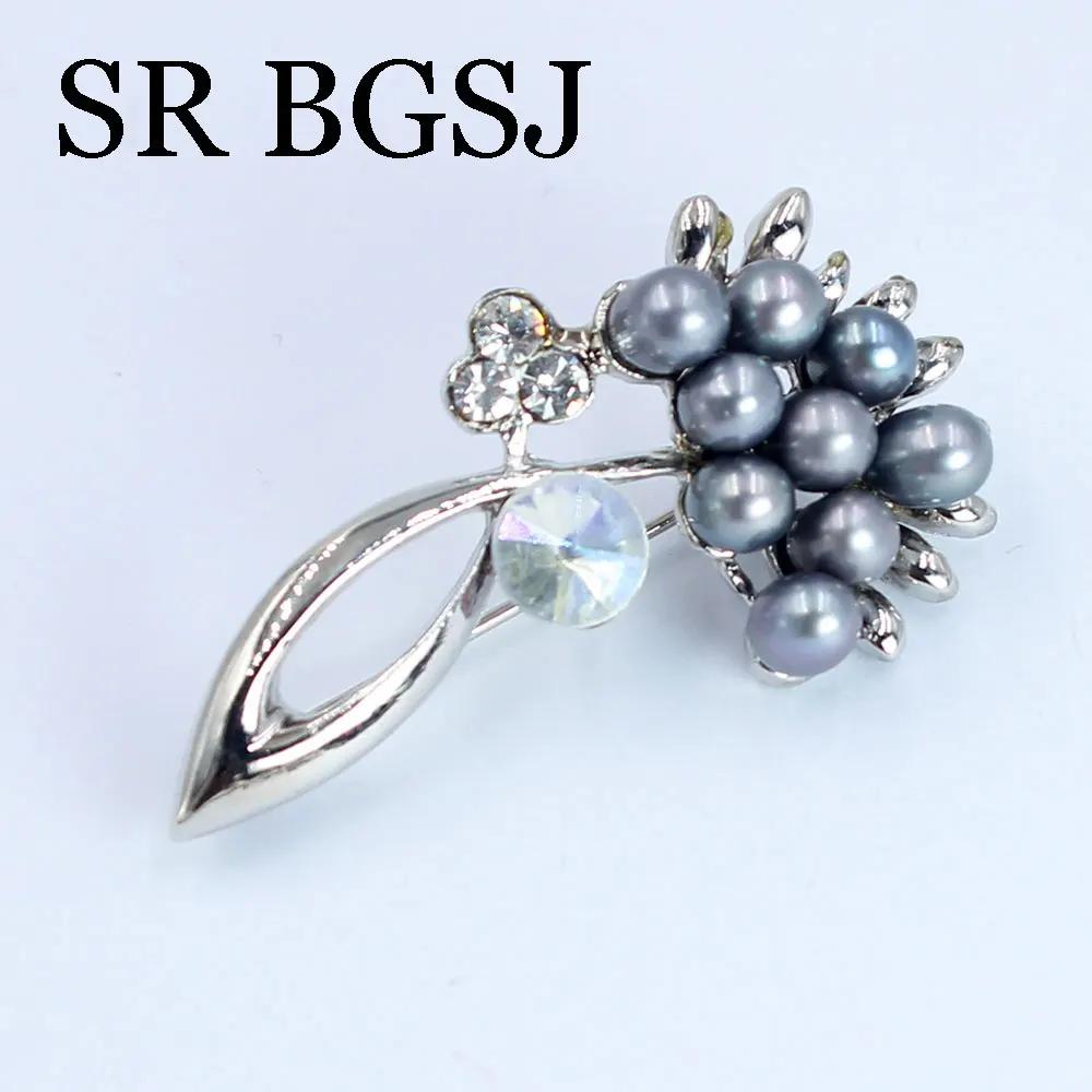 Роскошные украшения 100% Натуральный пресноводный жемчуг Свадебное микроинкрустированное цирконом Пальто Женские аксессуары на все случаи жизни Брошь-булавка