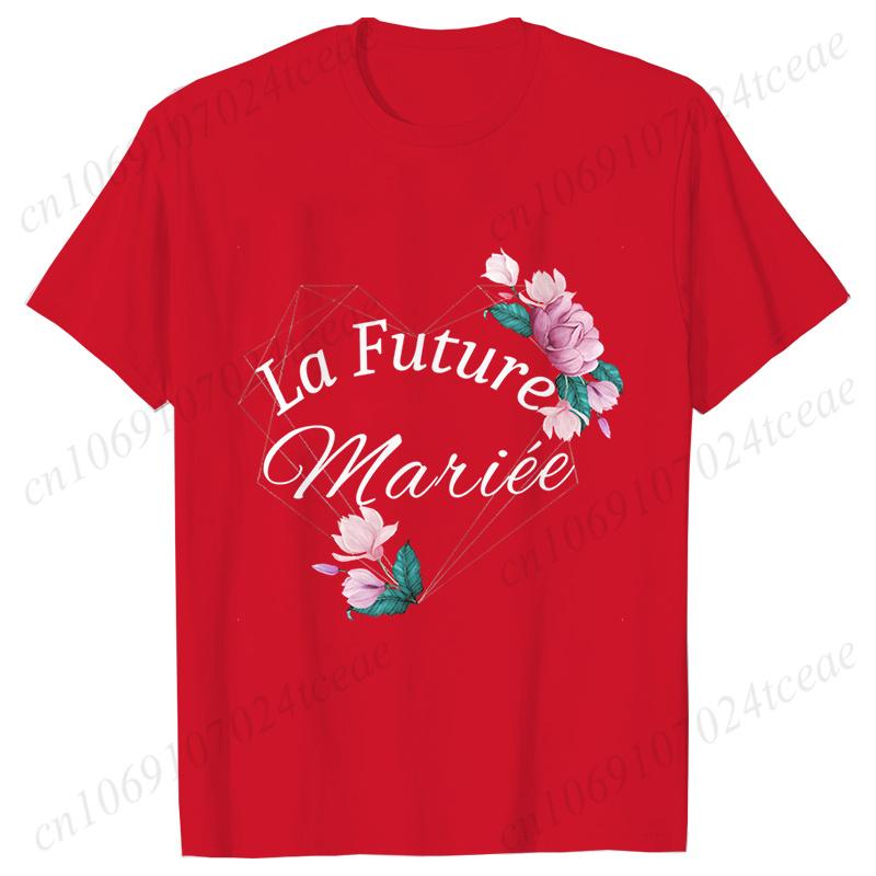 Wedding Tops Women Bachelorette Party Blouses Bridesmaid French Team Bride Squad Tshirt Flower Graphic Bridal Shower Aesthetic