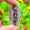 Amethyst Handmade 925 Sterling Silver Jewelry Ring Size 10 P3K70