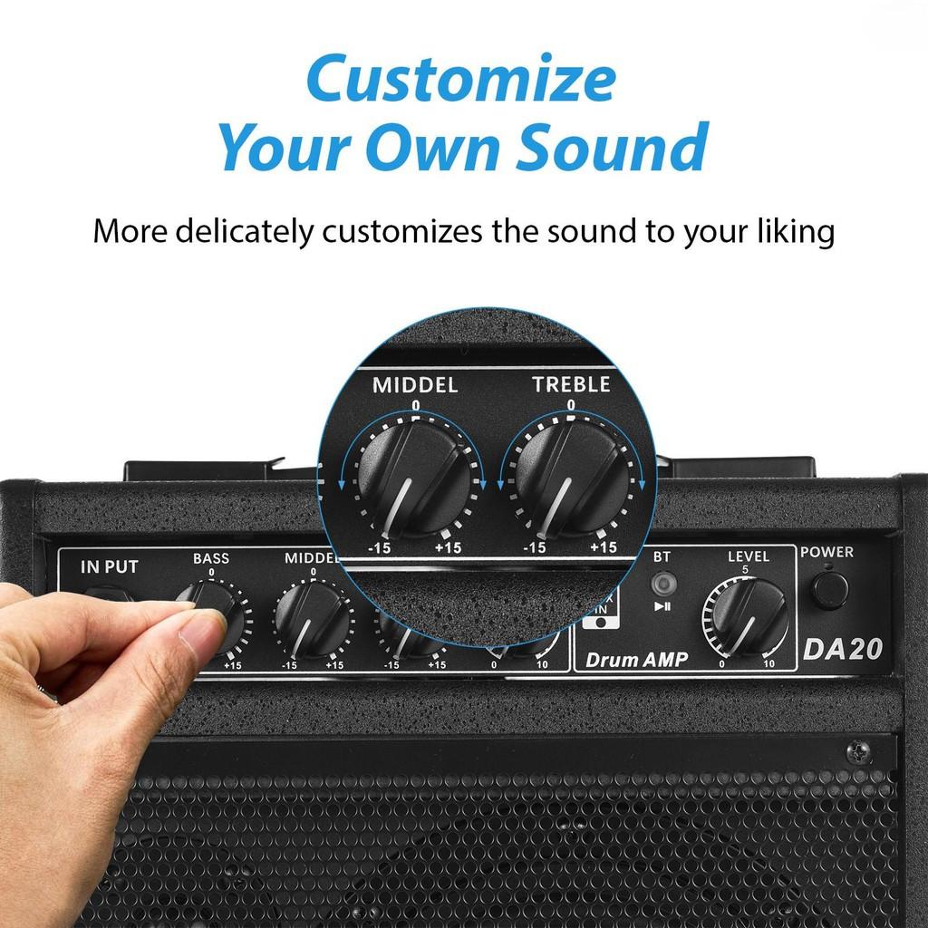 25 Вт Домашняя практика Репетиции Электробарабаны Клавишные Деревянные гитары Усилитель Портативный Электронный барабан Динамик