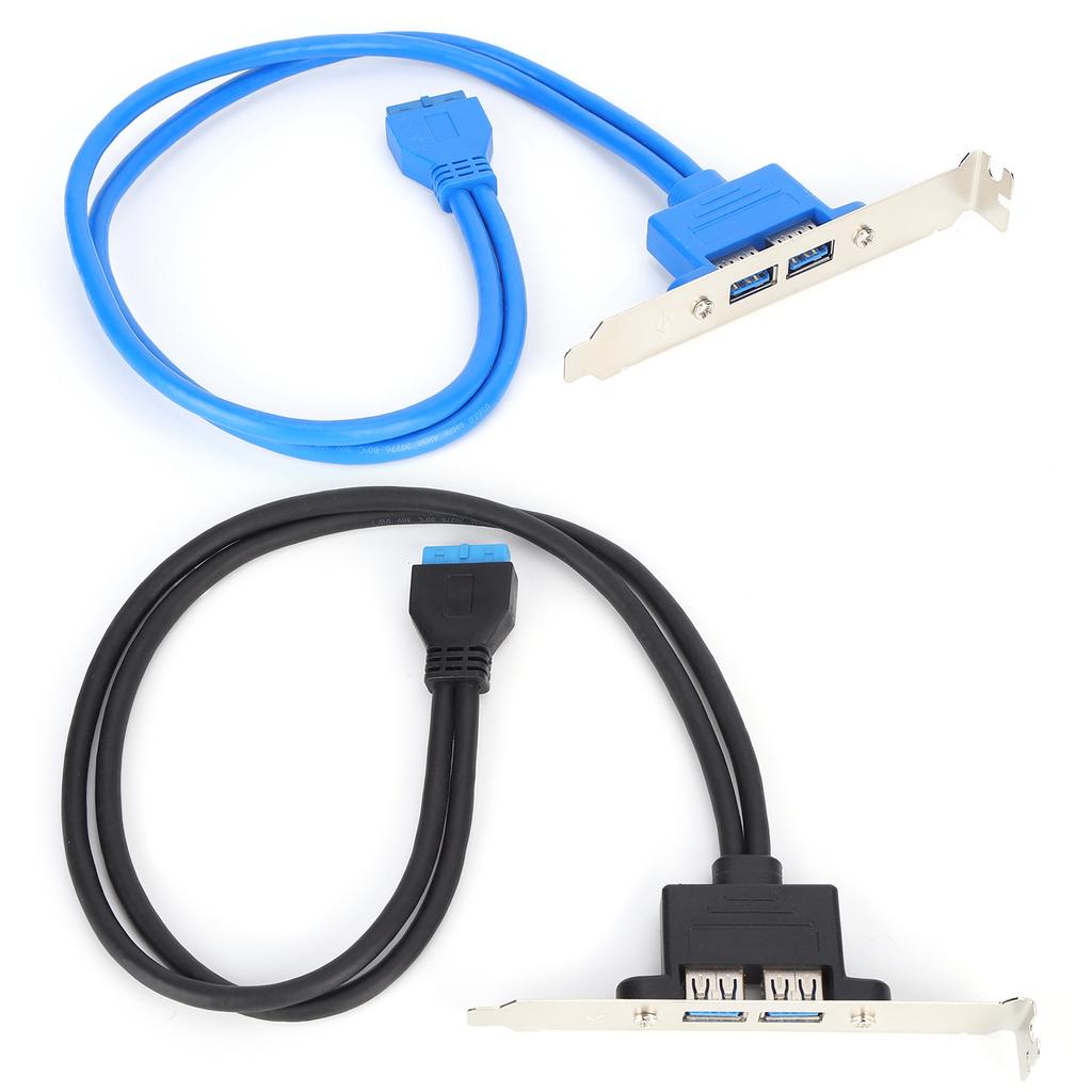 Двойной USB-кабель с перегородкой, материнская плата, 19-контактный порт, гнездовой удлинитель, кронштейн задней панели