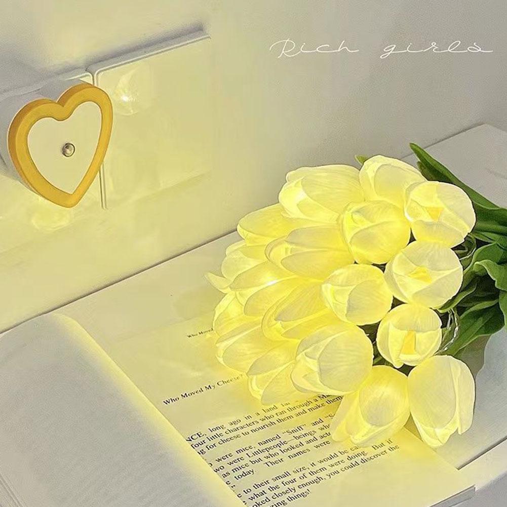 Tulip Lamp LED Night Light Room Decoration Bedhead Ornaments Of Atmosphere Light Lamp Desk Photography E9O5