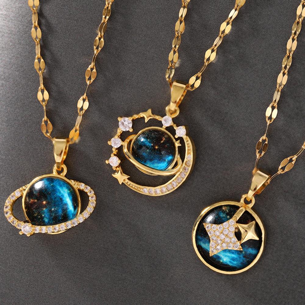 Звездная планета роскошный темперамент инкрустированный ярким камнем ювелирный кулон великолепная модная вселенная Xinghe аксессуары для одежды кулон "без цепи"