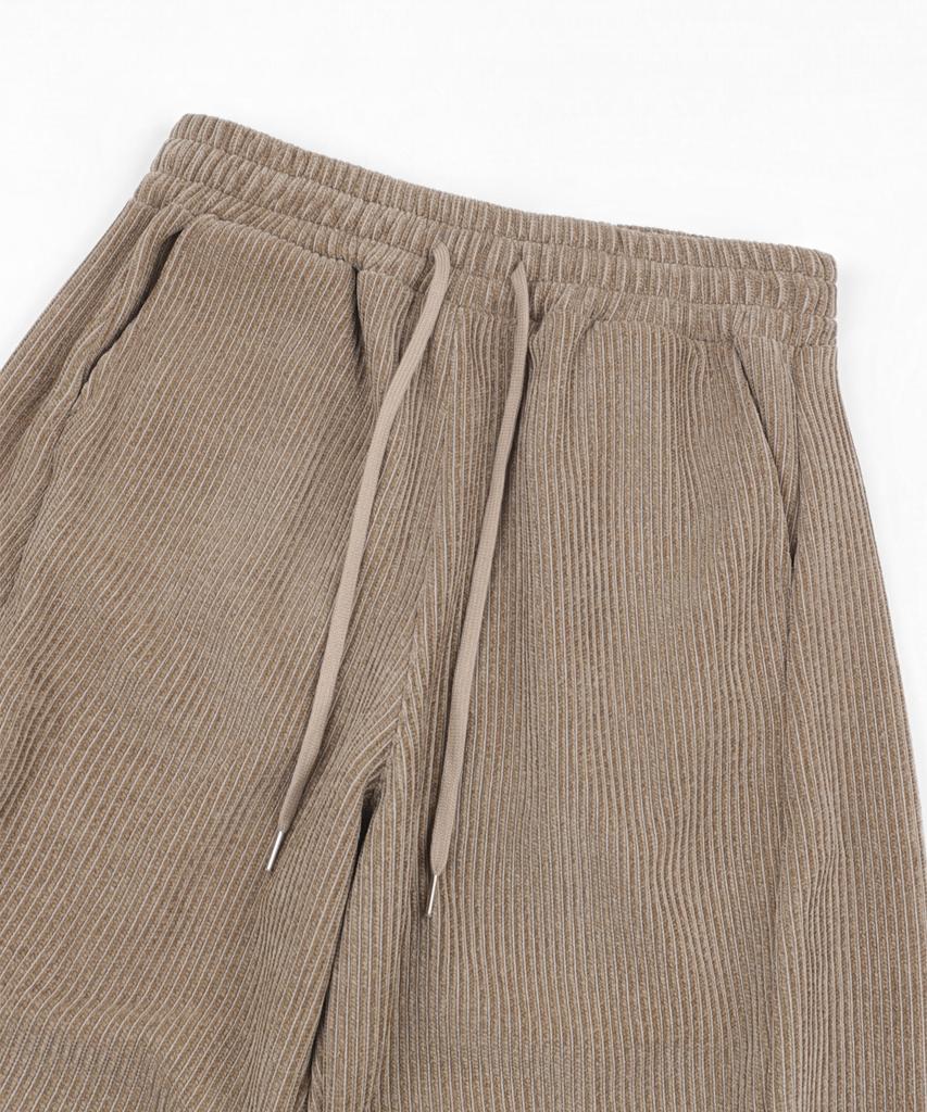 EASY NO EASY Curved Corduroy Pants - Beige