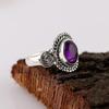 Аметист Драгоценный Камень Твердый Серебро 925 Пробы Бохо Дизайнерское Кольцо Подарок Для Нее Заявление Ювелирные Изделия