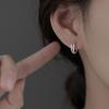 Серьги из серебра 925 пробы с фианитами Zircon для женщин, модные, роскошные, геометрические, с двойным кругом, серьги-подвески, для вечеринки, тонкие ювелирные изделия