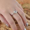 Vintage Moonstone Inlaid Finger Ring Women Wedding Jewelry Valentine Day Gift