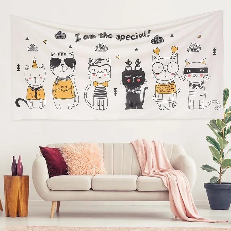 Простой декоративный гобелен с маленькими животными, домашний настенный декоративный гобелен для гостиной, офиса