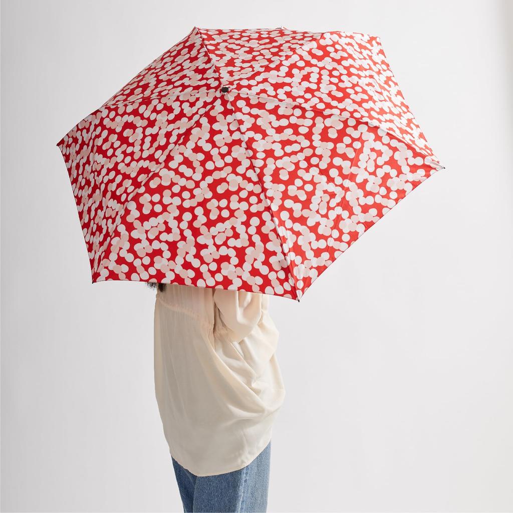 3 seconds urawaza UV cut folding umbrella 55cm 10262 red dot