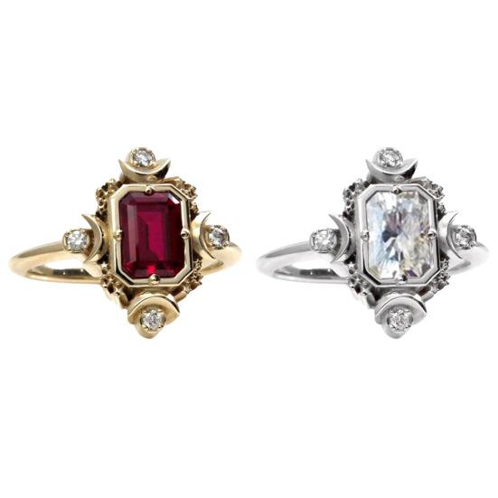 Женщины кольцо квадратный красный искусственный драгоценный камень ювелирные изделия гальванические стразы палец кольцо