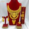 European, American and Middle Eastern Popular Jewelry Women's Exaggerated Large Set Necklace Ring Earrings Bracelet 24K Gold