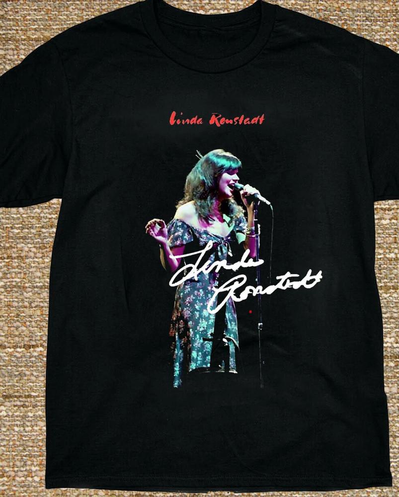 Linda Ronstadt signature T-shirt short sleeve S to 5Xl black Unisex T-Shirt