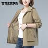Women's Jacket Spring Autumn Korean Middle-aged Hooded Loose Causal Windbreaker Famale Zipper Basic Jackets Coats Outwear