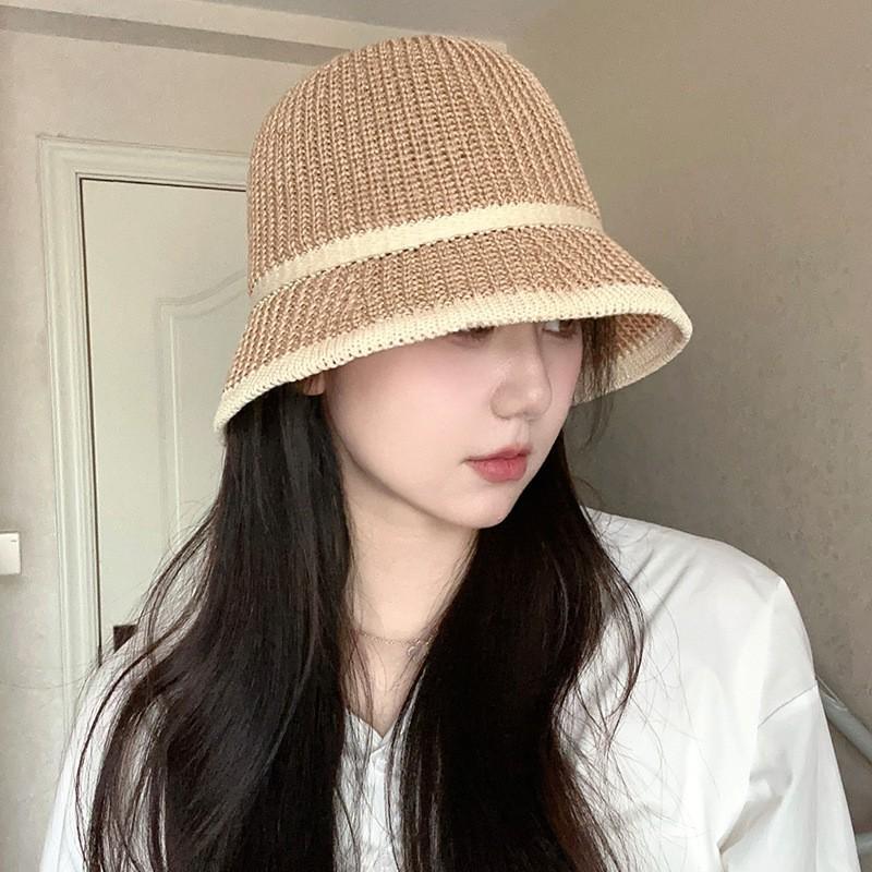 Big head circumference bucket hat female M standard face covering sun protection hat UV protection beach outdoor sun hat