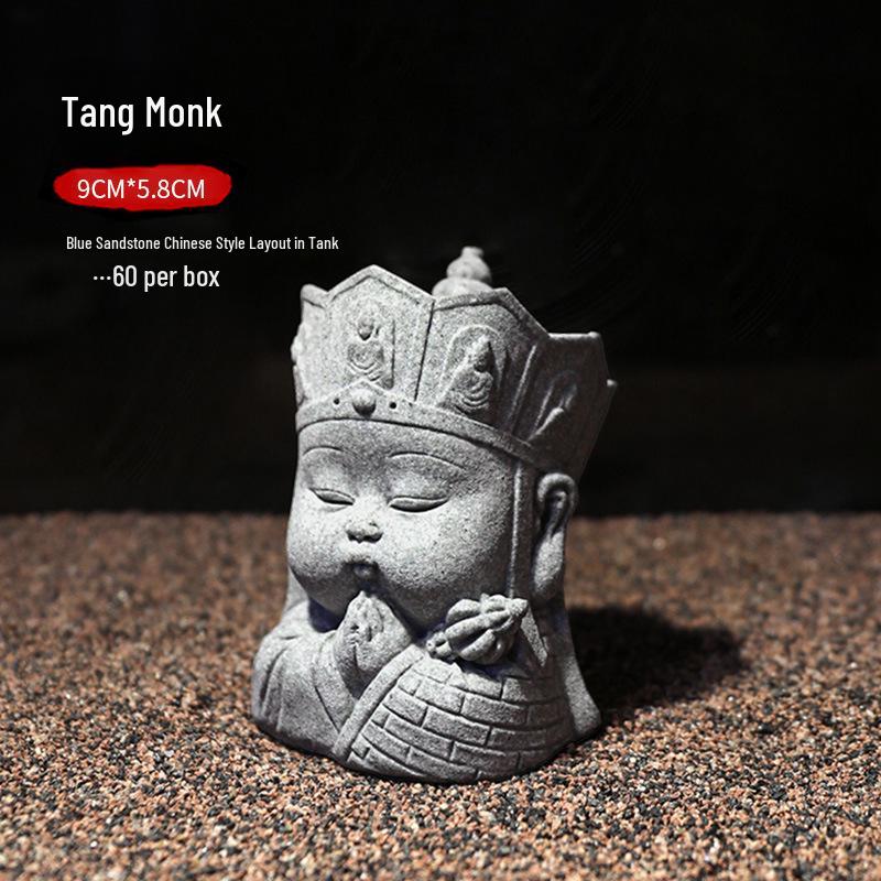 Китайская статуя Будды из песчаника - Декор для внутреннего сада и аквариума