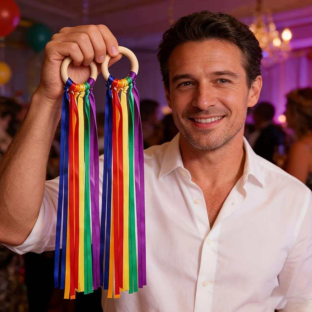 4 шт. Разноцветная многоцветная гирлянда из лент - Прочная всепогодная ткань, Декор для вечеринок, Подходит для дней рождения, свадеб, Пасхи, Дня святого Валентина