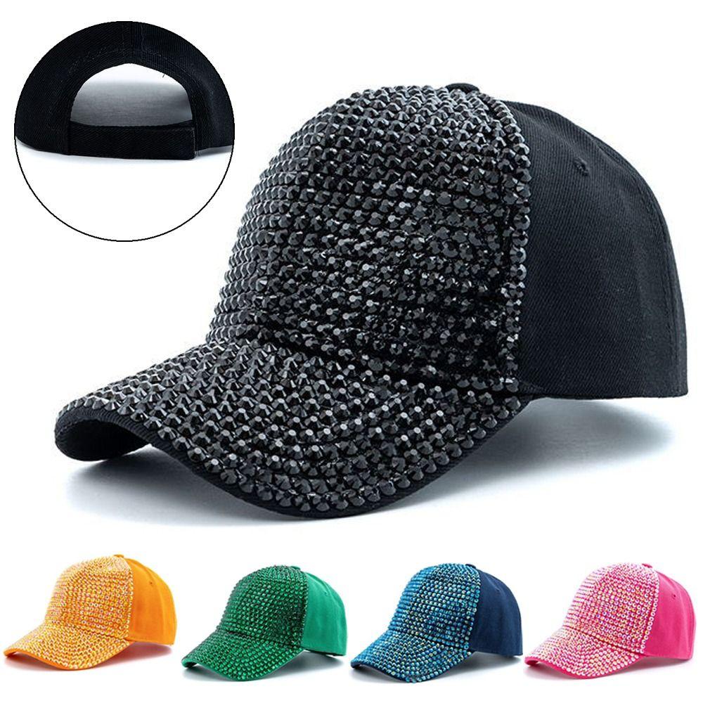 Breathable Rhinestones Baseball Caps Adjustable Sunscreen Hats Luxury Sun Hat  For Women Girls
