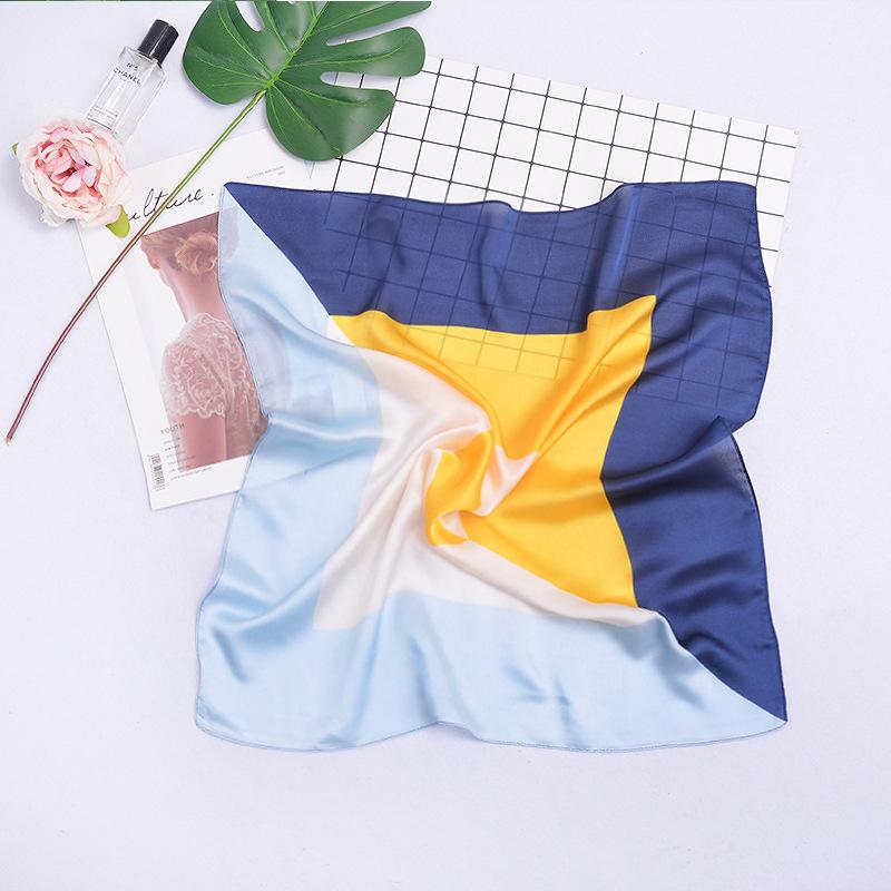 Маленький квадратный шарф, женский весенний новый шелковый атласный шелковый шарф с принтом, шаль на шею, подарок, мода