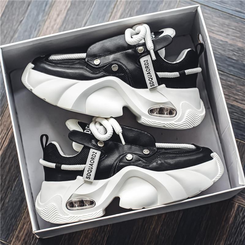 Дышащие повседневные туфли на толстой подошве 2025 Мода Сто Мужская обувь Уличные Нескользящие Удобные Кроссовки для бега Hombres