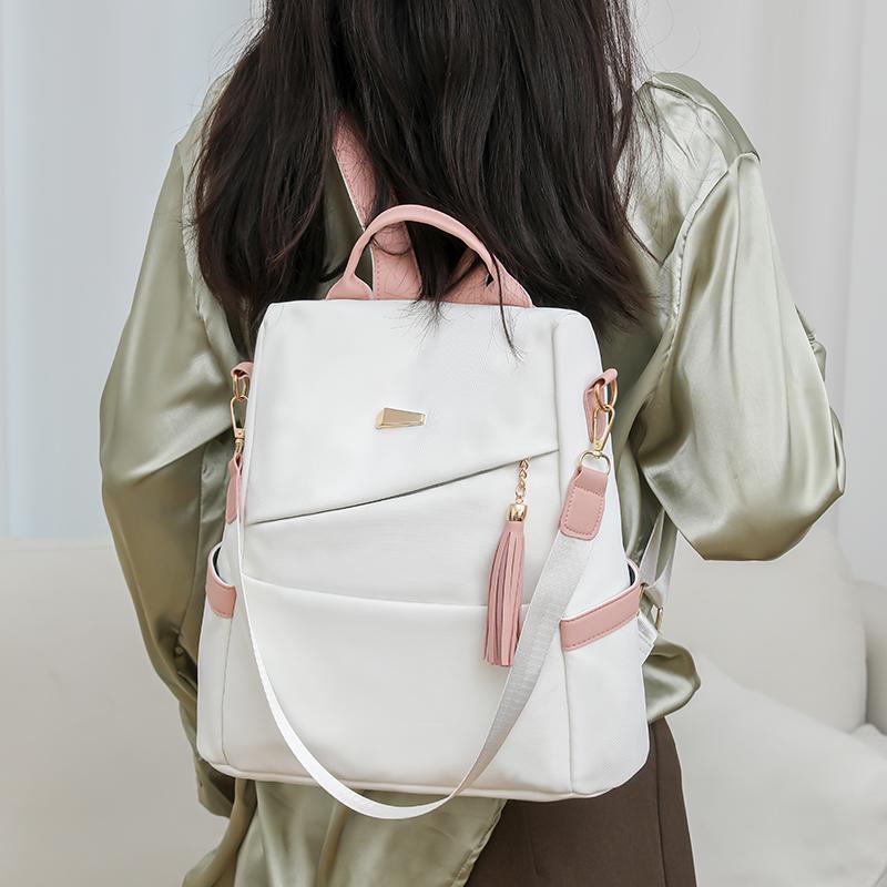 Мягкий кожаный рюкзак для женщин с кисточками, большой вместимости, дорожный рюкзак