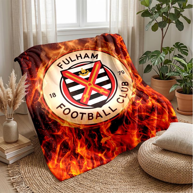 Fulham Football Print Flannel Blanket, Soft Warm Lightweight Throw Blanket for Sofa Bed Camping