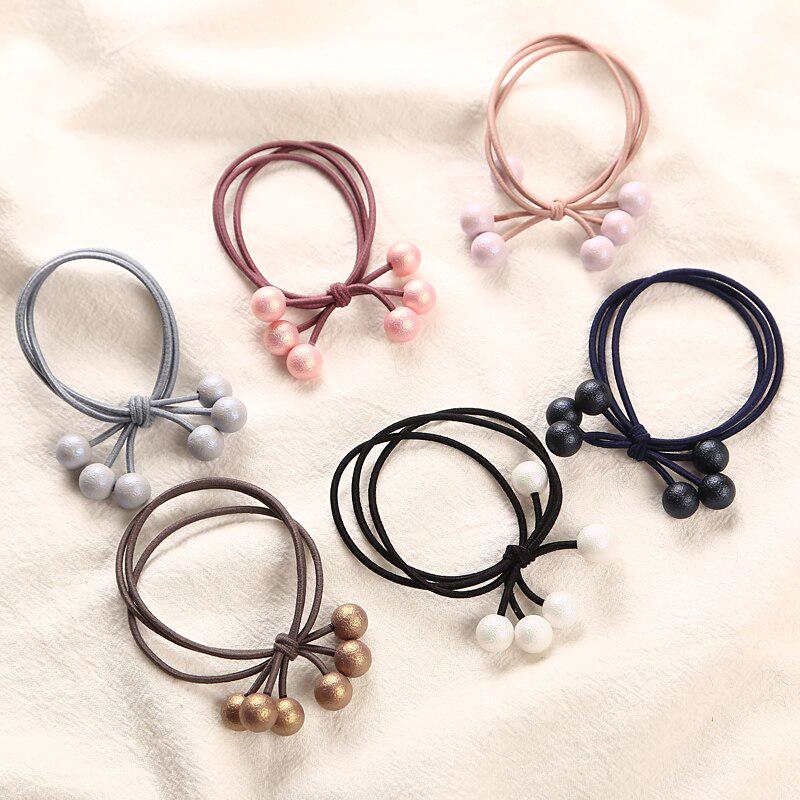 Multicolor Pearls Hair Holders Rubber Bands Elastic Girl Ponytail Tie Gum Hair Accessories Headwear