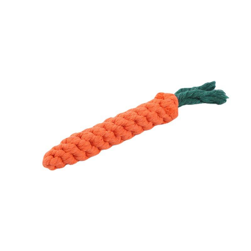 1PC Dog Toy Carrot Knot Rope Ball Cotton Rope Dumbbell Puppy Cleaning Teeth Chew Toy Durable Braided Bite Resistant Pet Supplies