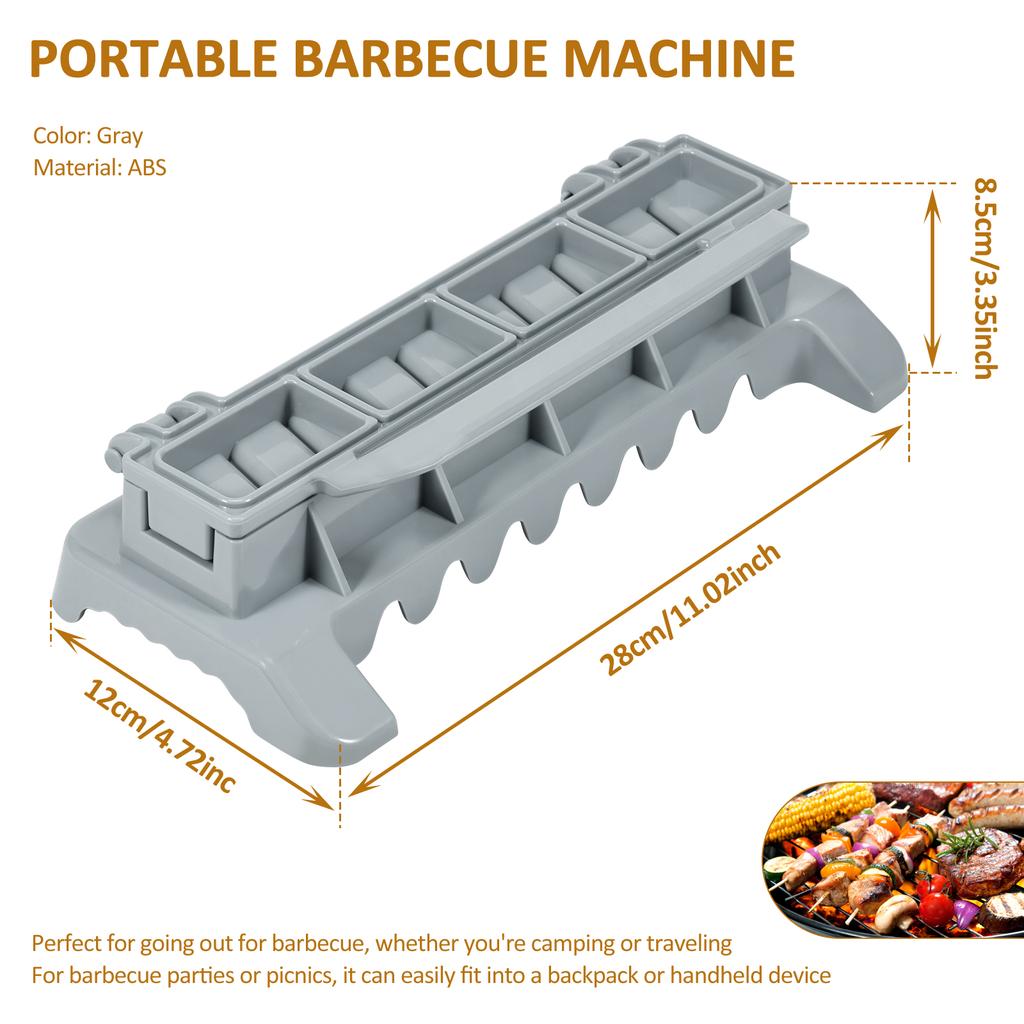 Plastic Kebab Maker Portable Press Kebab Maker Reusable Large Manual Kebab Mould Grilling Tool Barbecue Skewers for Home