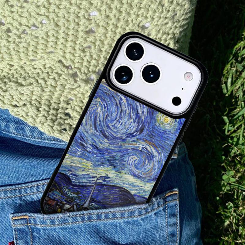 Чехол для телефона Серия Ван Гога Для iPhone 17 AIR 16 Pro Max 15 14 Pro 11 12 13 Ударопрочный Силиконовый Чехол