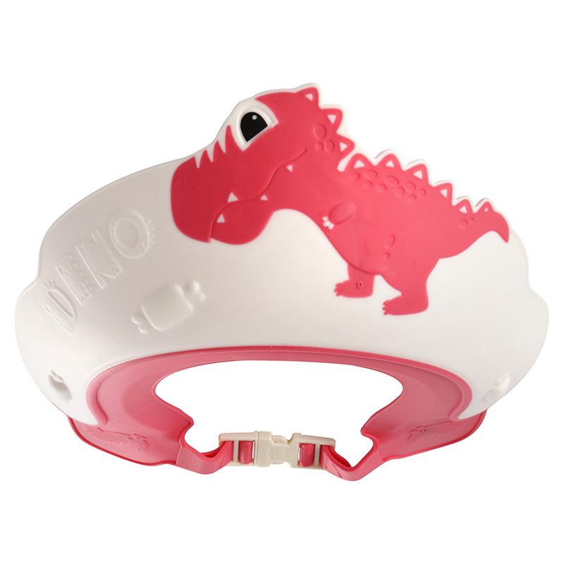 Детская шапочка для шампуня для мытья волос с изображением динозавра, силиконовая защита глаз и ушей