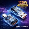USB 3.2 на Type C Адаптер OTG Быстрая зарядка 120 Вт 10 Гбит Высокоскоростная передача данных Аудио Для iPhone 17 16 15 ПК Планшета Xiaomi Huawei USB C Конвертер