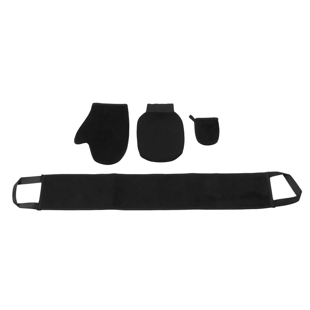 4pcs Double Faced Flocking Self Tanning Mitt Applicator Kit Exfoliating Glove Back Lotion