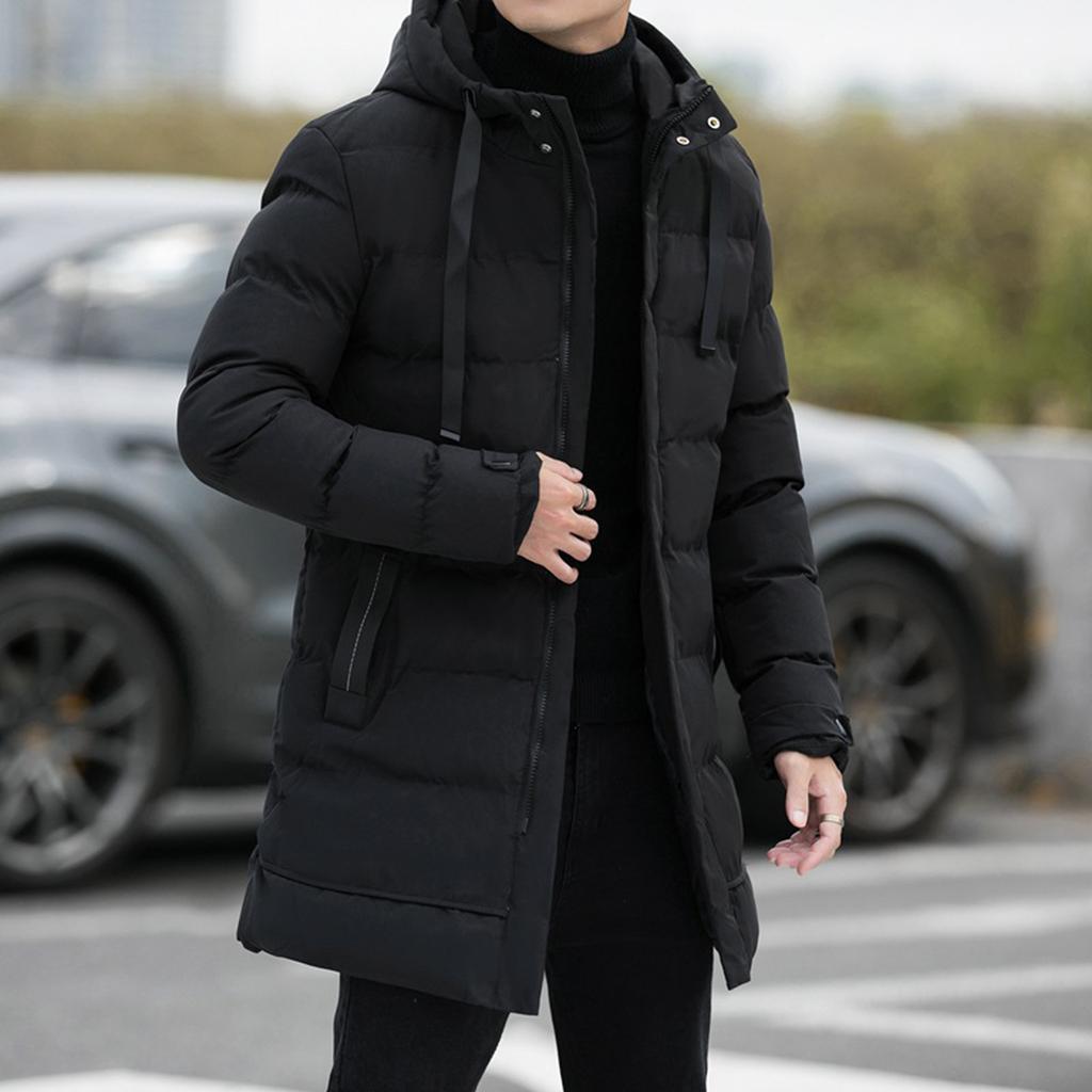 Хлопковая куртка средней длины, мужская хлопковая куртка с капюшоном, зимняя новая хлопковая пуховая куртка, длинная хлопковая куртка, зимнее пальто, мужское