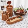 Плетеная корзина для ножей и вилок для отеля и ресторана, коробка для хранения палочек для еды, корзина для баночек со специями, кухонная полка для хранения