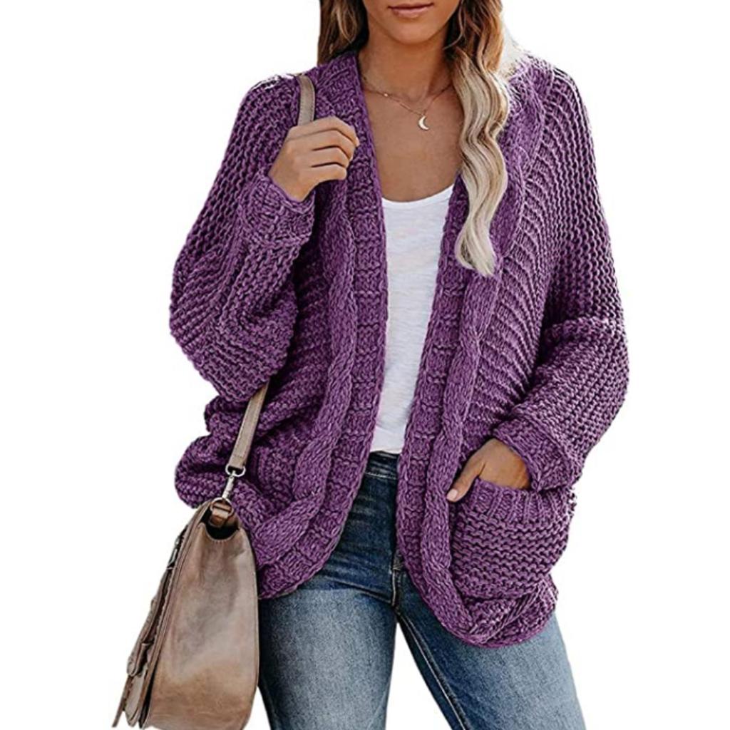 Women's Knit Cardigans Loose Slouchy Oversized Wrap Chunky Pocket Sweaters Coat