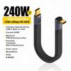 4.0 C Male to 90° Angle C Male Data Short Cable 240W USB Type C 4.0 PD Fast Charging Flat Flex Cable for  Smartphone Power Bank