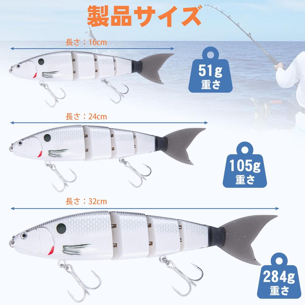Goture Jointed Interchangeable Soft Slow Realistic Triple for Sea River Bass Black and Suitable for and Saltwater and Freshwater Fishing Lure,