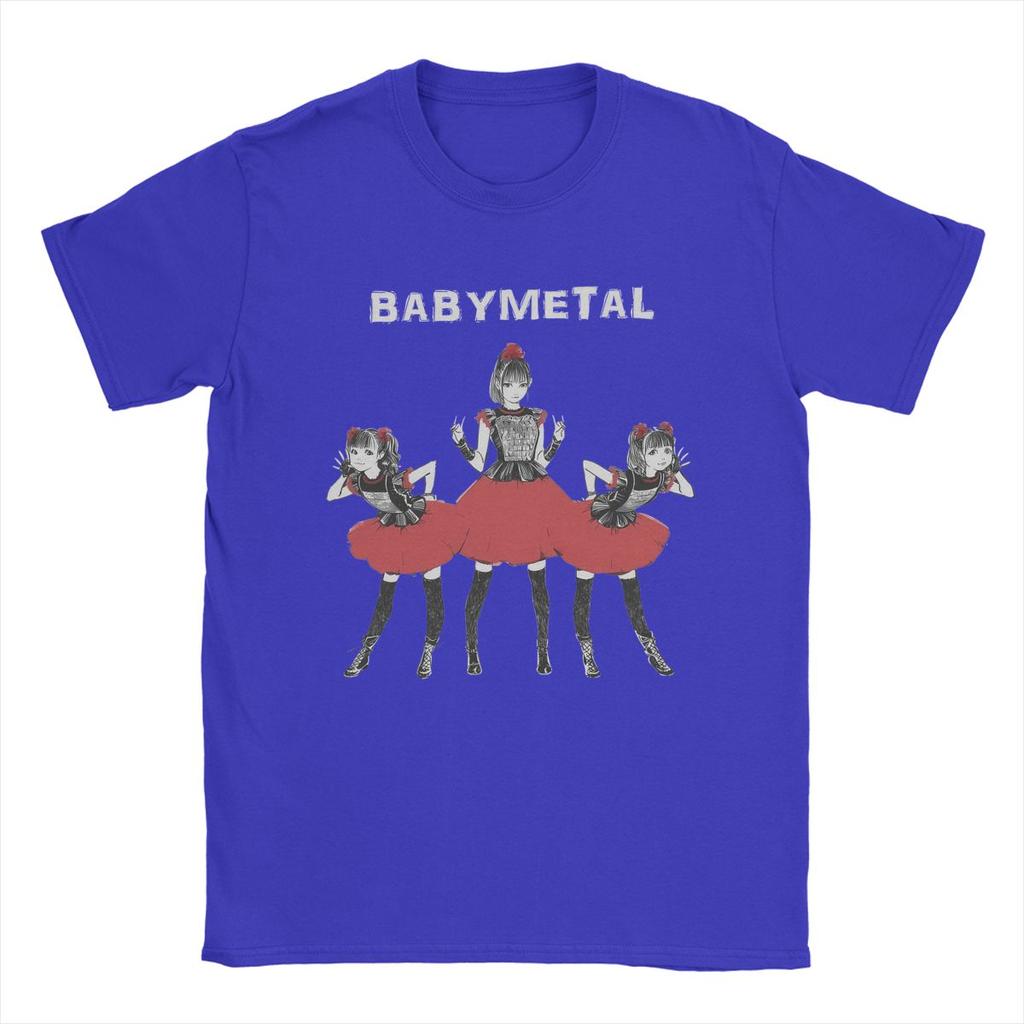 Мужская футболка Babymetal Band Винтажная 100% Хлопковая Футболка с Коротким Рукавом и Круглым Вырезом Большого Размера