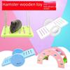 Eco-Friendly Wooden Rainbow Bridge & Seesaw Toy for Hamsters and Guinea Pigs