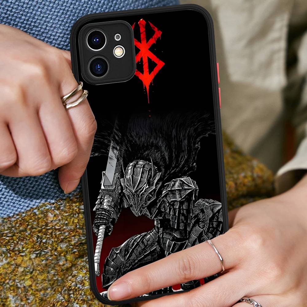Comic Cool Berserk Matte Translucent Phone Case For Iphone 16 ProMax 15 14 13 12 11 X XS PRO Plus