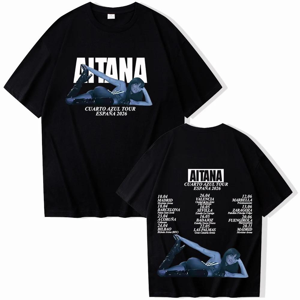 2026 Summer Fashion Aitana Cuarto Azul Tour T-shirt Unisex Women Harajuku Short Sleeve O-neck Hip Hop Streetwear Casual Shirt
