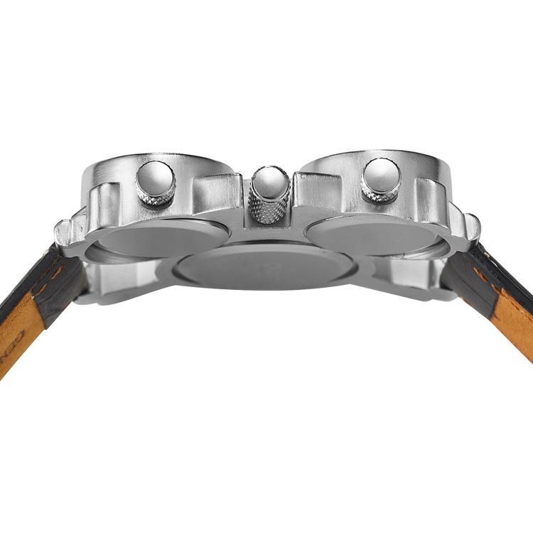 Oulm Мужские часы бизнес-повседневные кварцевые часы с несколькими часовыми поясами из кожи