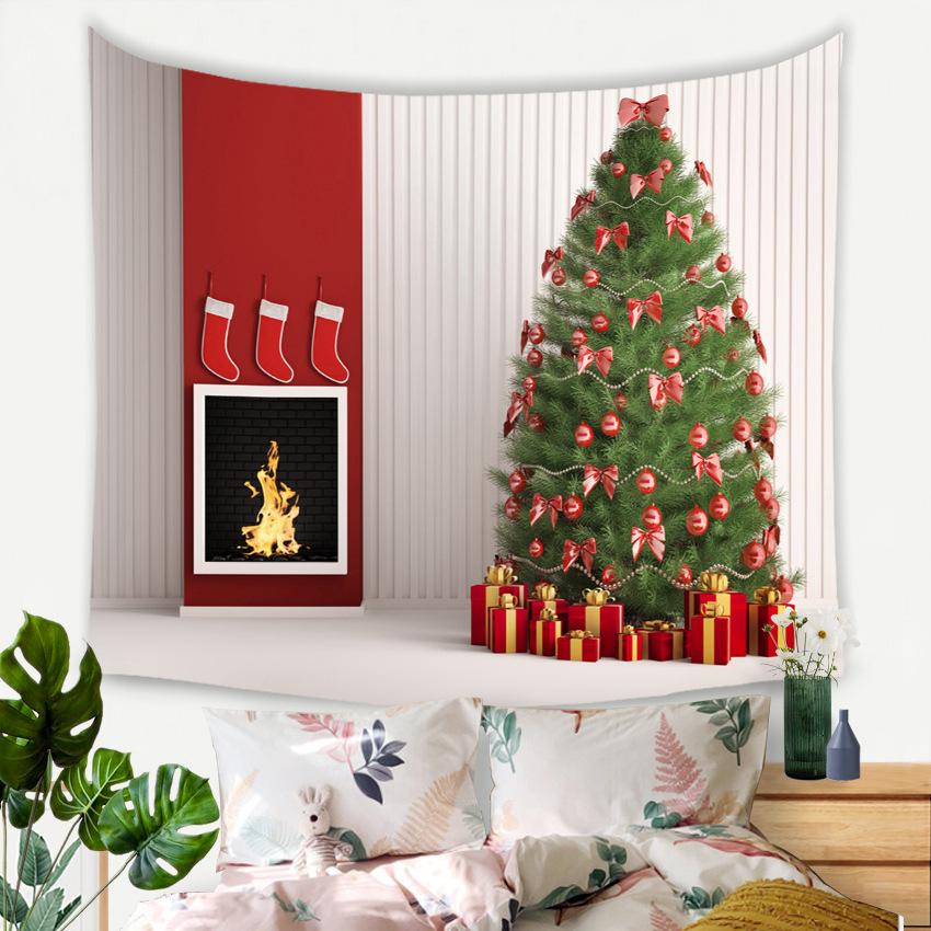 Christmas Tree Decoration Tapestry Wall Hanging Boho Hippie Cloth Fabric Large Tapestry Aesthetic Decorative Home Room Decor